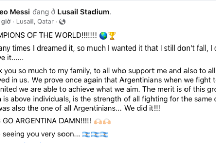 Messi ra tuyên bố chính thức sau khi vô địch