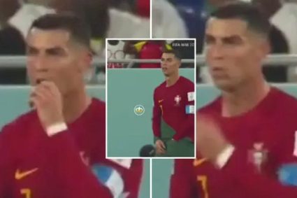 Ronaldo gây sốc móc đồ ăn từ quần lót bỏ vào miệng ở trận Ghana